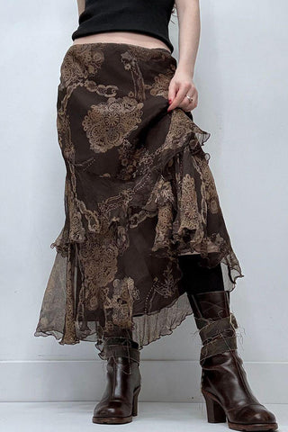 Floral Print Layered Skirt