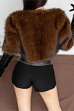 Chic Faux Fur Open-Front Jacket