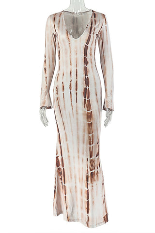 Tie-Dye Long Sleeve Maxi Dress