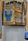 Frayed Patchwork Casual Jacket