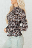 Leopard Mock Neck Long Sleeve Top