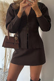 Chic V-Neck Skirt Set