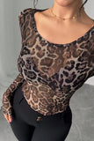 Sheer Leopard Long Sleeve Top
