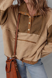 Snap-Front Patchwork Hoodie