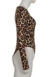 Animal Print V-Neck Bodysuit