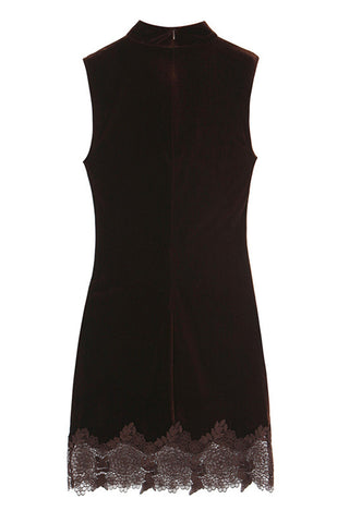 Sleeveless Lace-Hem Casual Dress