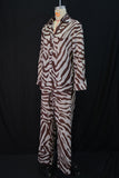 Zebra Print Button-Front Pants Set