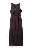 Sleeveless Fringe Casual Dress