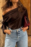 Off-Shoulder Long Sleeve T-Shirt