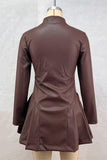 Zip-Front Casual Skater Dress