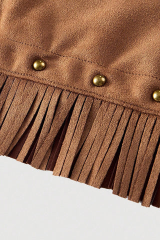 Fringe Hem Mini Skirt