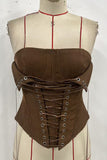 Lace-Up Corset Tank Top