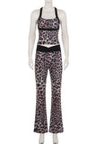Patterned Cross-Back Pants Set