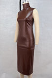 Sleek Sleeveless High-Neck Dress