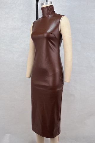 Sleek Sleeveless High-Neck Dress
