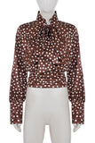 Polka Dot Tie-Front Blouse