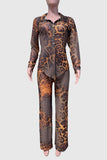Stylish Two-Piece Animal Print Set