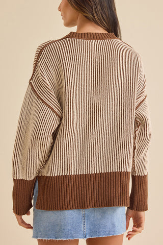 Stylish Striped Knit Sweater