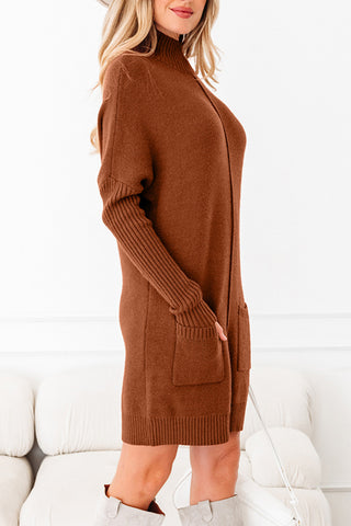 Cozy Tunic Sweater Dress with Pockets