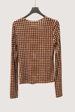 Check Pattern Long Sleeve Blouse