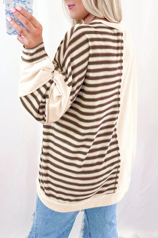 Striped Patchwork Oversized Hoodie