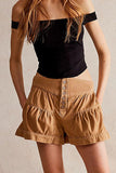 Button-Front Denim Shorts