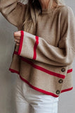 Button-Accent Knit Sweater