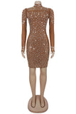 Embellished Illusion Evening Dress
