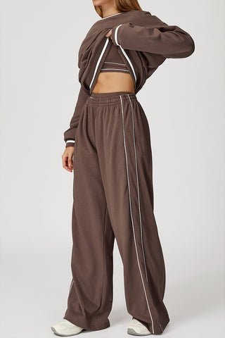 Relaxed Wide-Leg Joggers with Contrast Trim