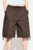 Lace-Up Waist Cargo Shorts