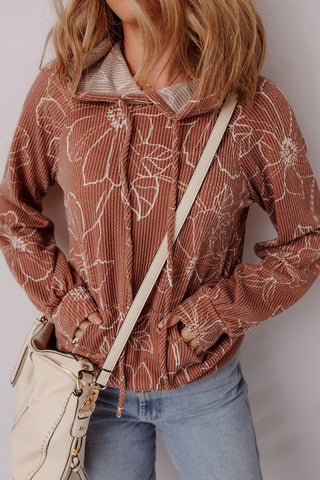 Floral Drawstring Sweatshirt