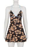 Halter Neck Floral Casual Dress