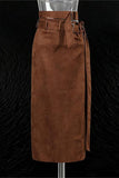 Belted High-Waist Skirt
