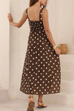 Polka Dot Tie-Front Casual Dress