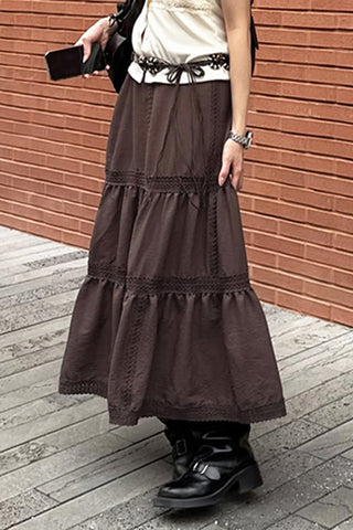 Tiered Lace Maxi Skirt