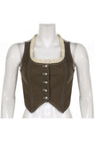 Lace-Trimmed Button-Front Vest