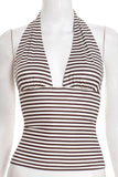 Striped Halter Neck Tank Top
