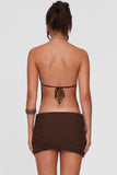 Halter Neck Ruched Casual Dress