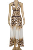 Halter-Neck Flowy Maxi Dress