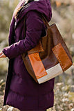 Studded Patchwork Tote Bag