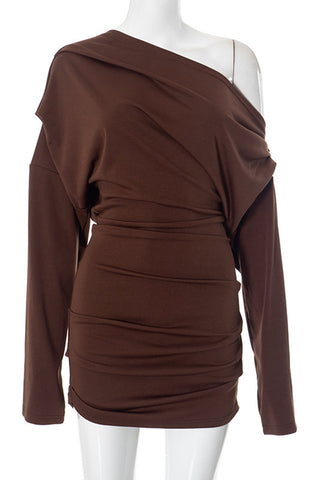 Off-Shoulder Ruched Mini Dress
