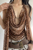 Draped Halter Tank Top