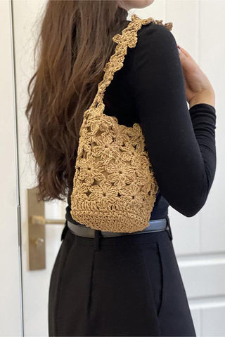 Handwoven Crochet Bucket Bag