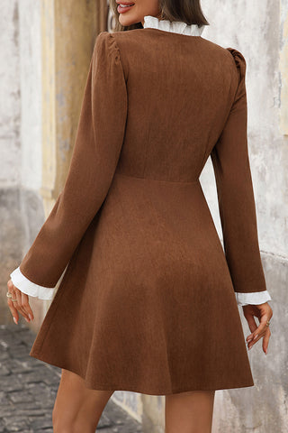 Vintage Button-Front Casual Dress