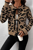 Tie-Front Leopard Cardigan