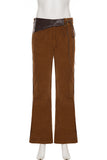Wrap-Tie Flare Casual Pants