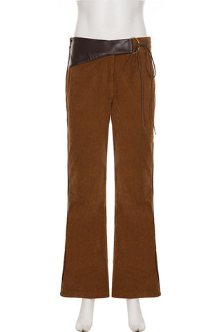 Wrap-Tie Flare Casual Pants
