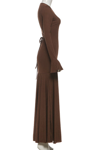 Elegant Long-Sleeve Maxi Dress