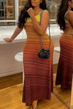 Zigzag Knit Maxi Vacation Dress