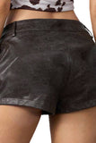 Faux Fur Trimmed Casual Shorts